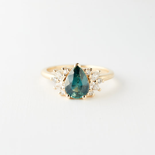 Kori Ring - 1.32 Carat Teal-Blue Sapphire