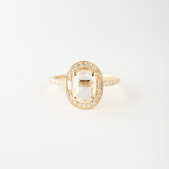 Athena Ring - 1.05 Rose Cut Oval Diamond