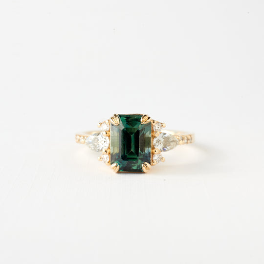 Rosalind Ring - 2.54 Carat Green Octagon Sapphire