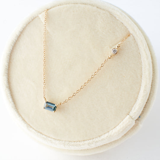 Gianna Necklace - Teal-blue Sapphire
