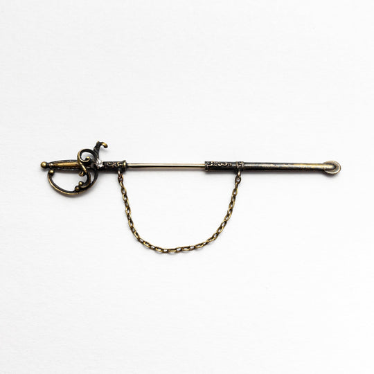 0.02ct Old European Cut 14K & Silver Sword Pin 22757-01