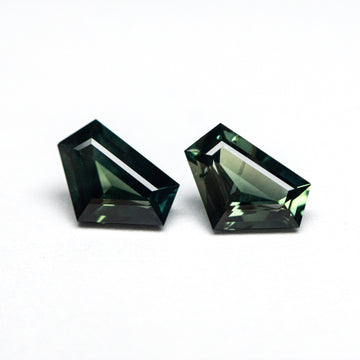 1.06cttw 2pc 6.42x4.38x2.60mm 6.50x4.41x2.53mm Shield Step Cut Sapphire Matching Pair 22768-01