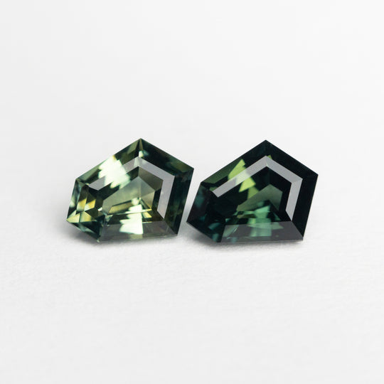 1.01cttw 2pc 5.94x4.51x2.70mm 6.02x4.60x2.75mm Shield Step Cut Sapphire Matching Pair 22768-08