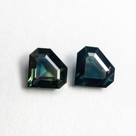 1.06cttw 2pc 5.62x5.28x2.21mm 5.62x5.23x2.35mm Shield Step Cut Sapphire Matching Pair 22768-18 xx