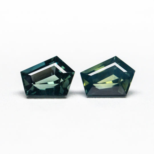 1.04cttw 2pc 5.42x4.33x2.92mm 5.53x4.31x2.95mm Pentagon Step Cut Sapphire Matching Pair 22768-24 xx