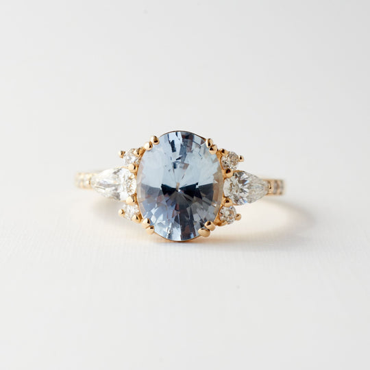 Rosalind Ring - 2.59 Carat Pastel Blue Oval Sapphire