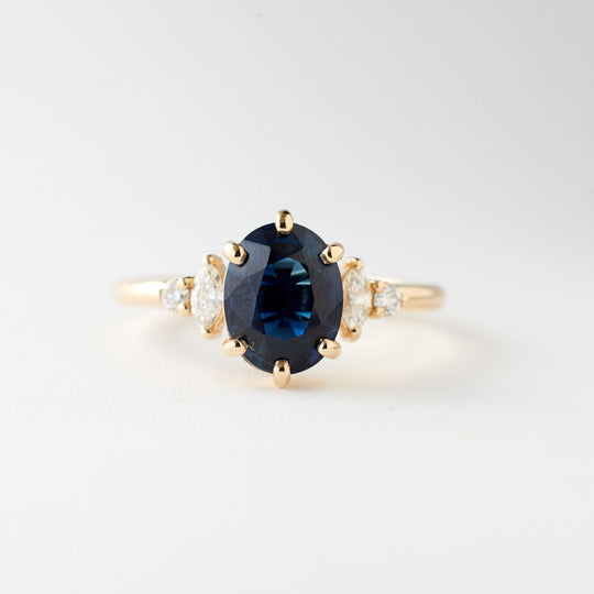 Desi Ring - 2.03 Carat Blue Oval Sapphire