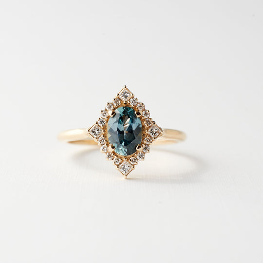 Mirabelle Ring - .83 Carat Blue Oval Montana Sapphire